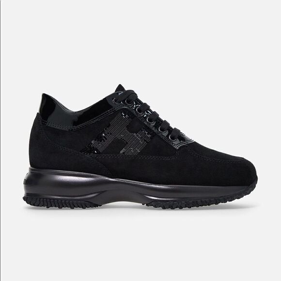 HOGAN Interactive Black Sneakers Sequins Luxury - Picture 1 of 15